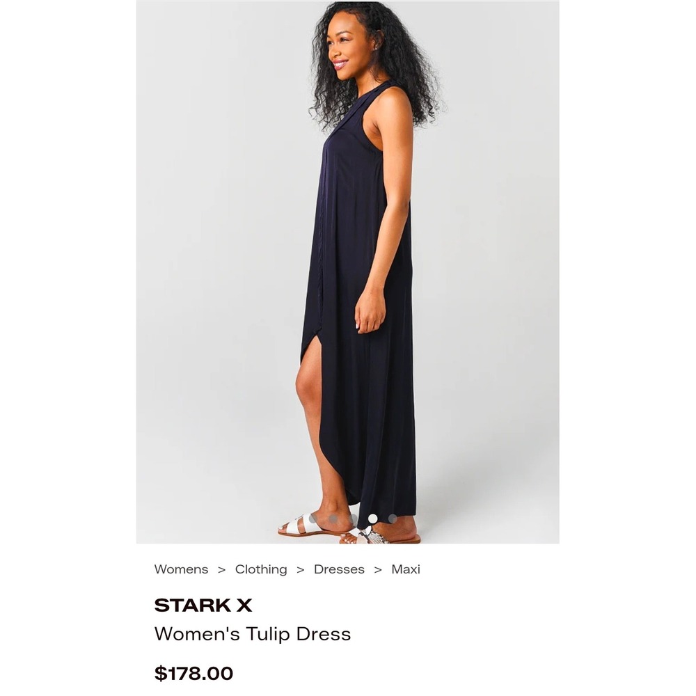 Stark X Black Tulip‎ Dress Womens XS Sleeveless High Low Maxi Rayon Made in USA